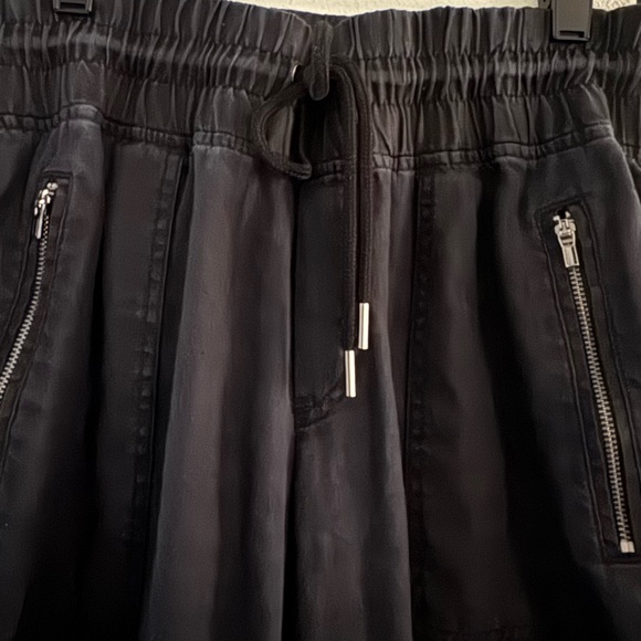 Athleta Pants 12P Cabo Wide-Leg High Rise Joggers Black Linen - Picture 7 of 12